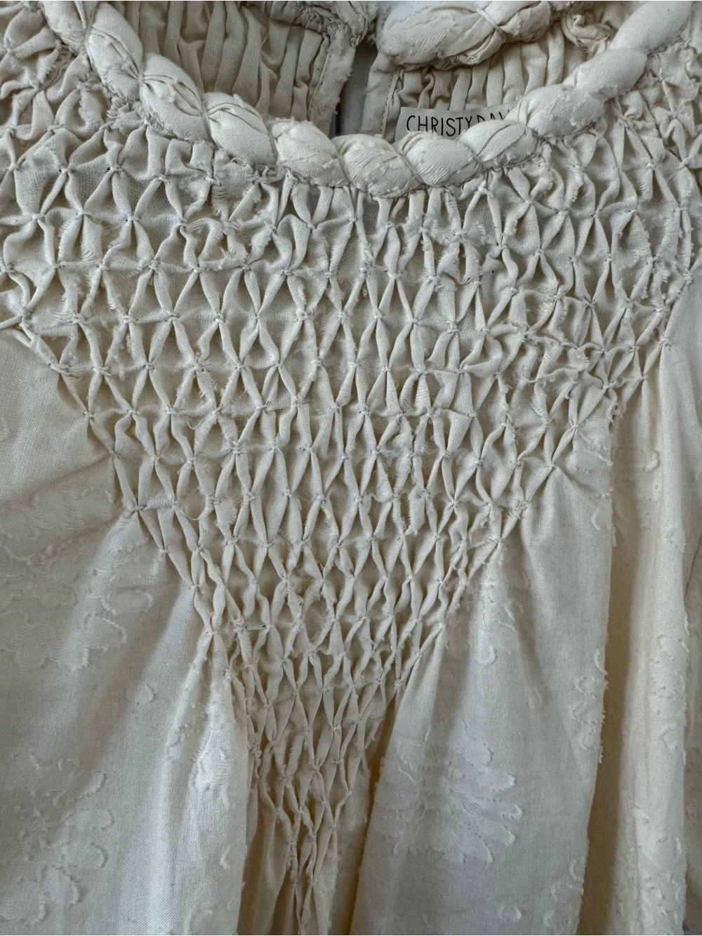 Christy Dawn Subflower Jaquard Top in Cream